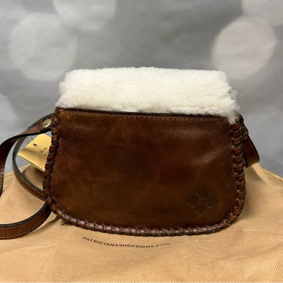 NWT Patricia Nash Leather Finch Sherpa Crossbody Bag with dust bag - Picture 9 of 12